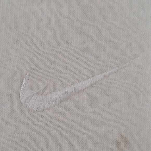 NIKE Chest-Swoosh Sweatshirt Womens Large 22x23 Boxy Baggy Ivory - Picture 11 of 15